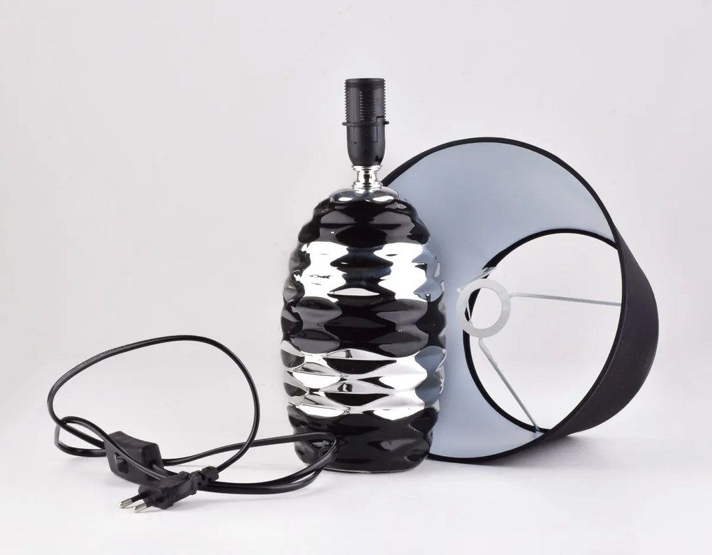 Mondex Lampa Lara Jet 38 cm čierna/strieborná