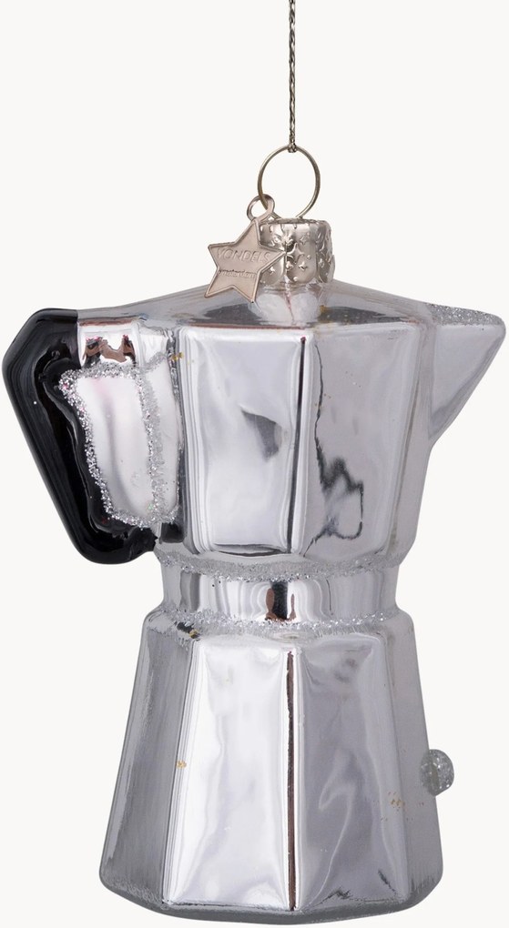 Ručne fúkaná vianočná ozdoba Coffee Maker