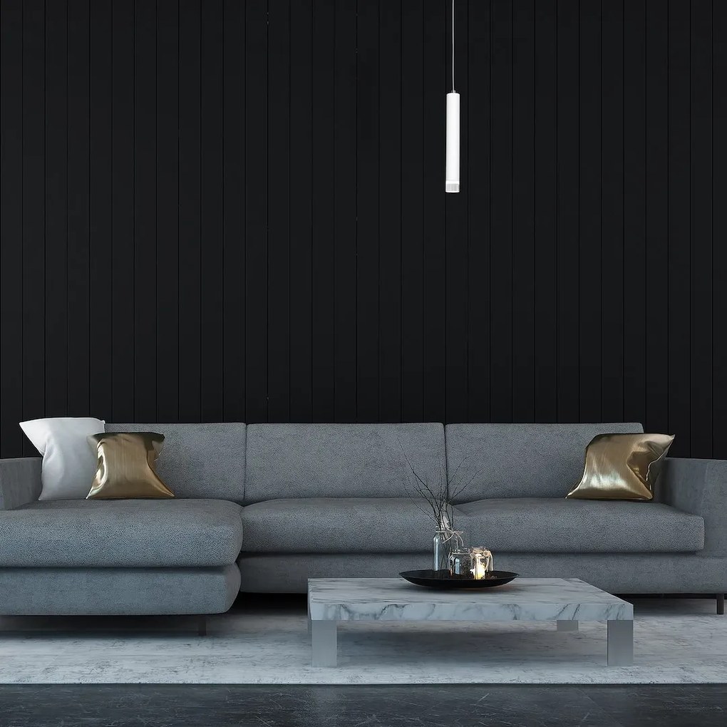 Závesné svietidlo Alba, 1x biele kovové tienidlo, w