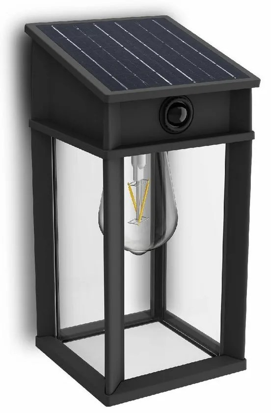 Philips Geri UltraEfficient solárne LED svietidlo so senzorom antracit, 3,2 W, 500 lm, 4000 K