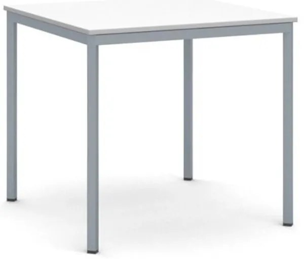 Jedálenský stôl, 80x80 cm, tmavo sivá podnož, biela