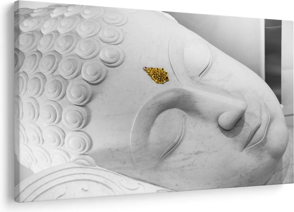 Obraz - Biely Budha (90x60 cm)