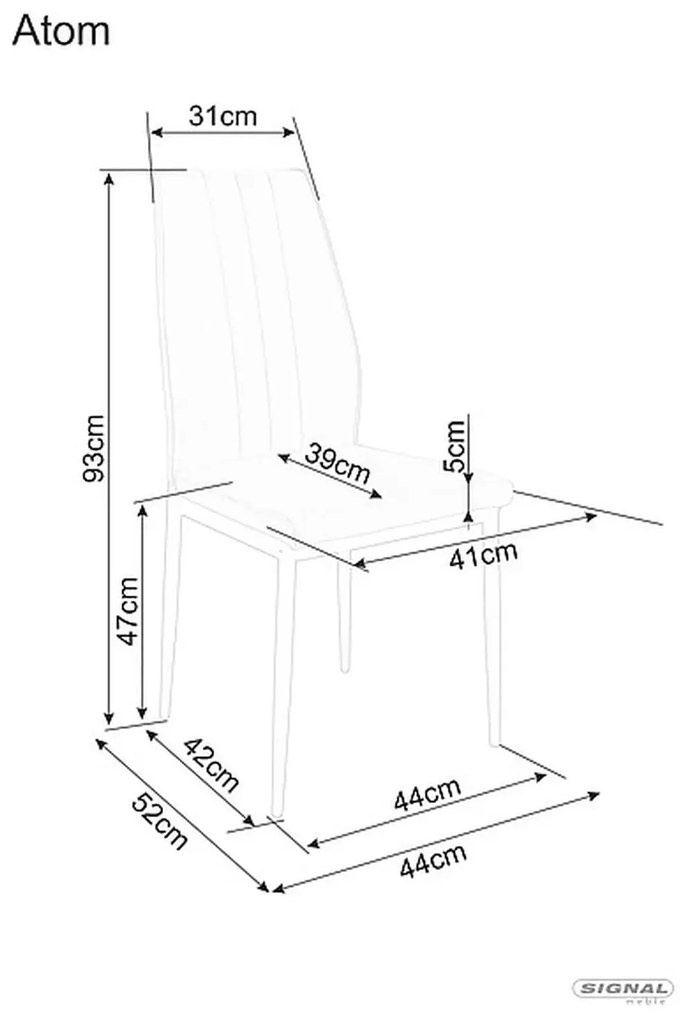 Čalúnená jedálenská stolička Atom Velvet - výber z 2 prevedení