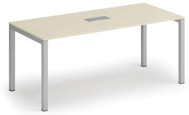 Stôl SQUARE 1800 x 800 x 750, čerešňa + stolová zásuvka TYP II, strieborná