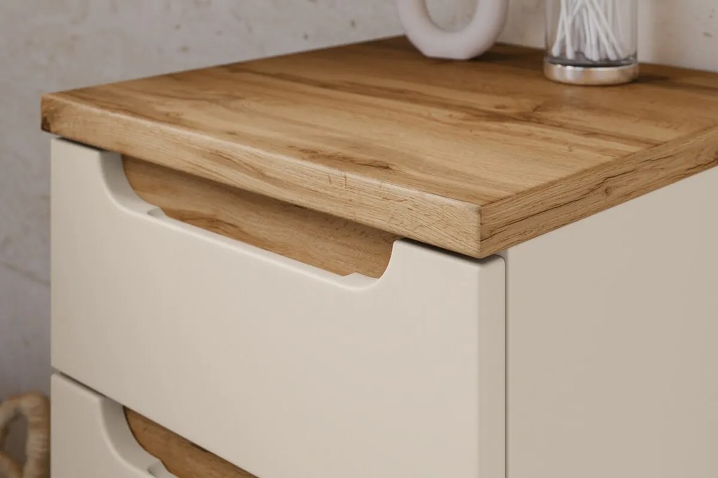 Kúpeľňová skrinka Bali s doskou 35 cm kašmírová/dub wotan