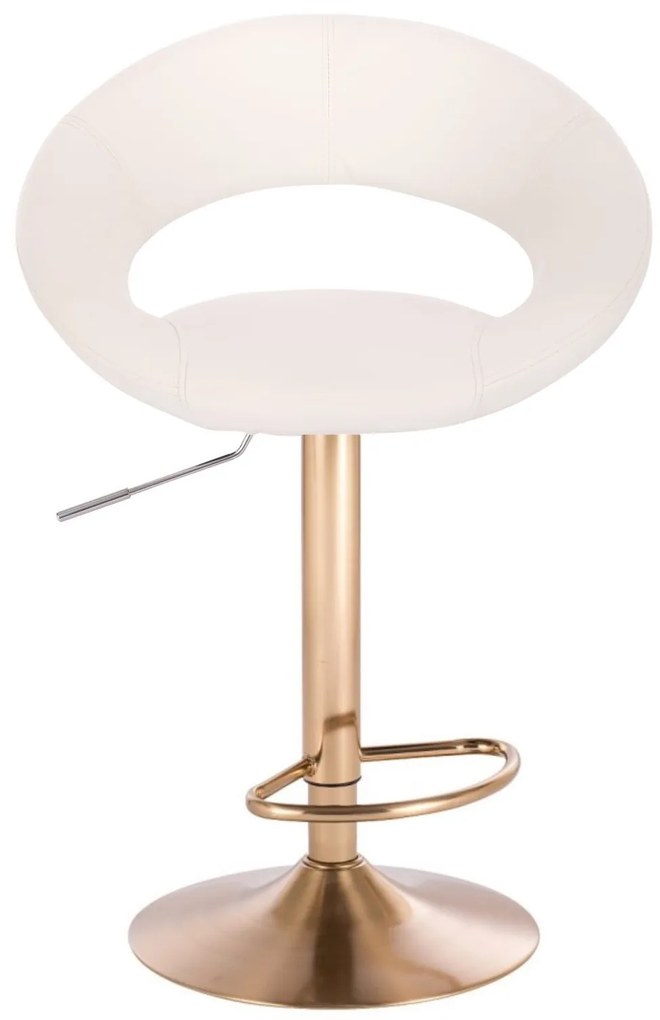 LuxuryForm Barová stolička NAPOLI na zlatom tanieri - biela