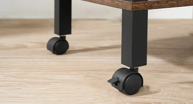Pojazdný kancelársky regál Vasagle Pipewood 38 cm hnedý/čierny