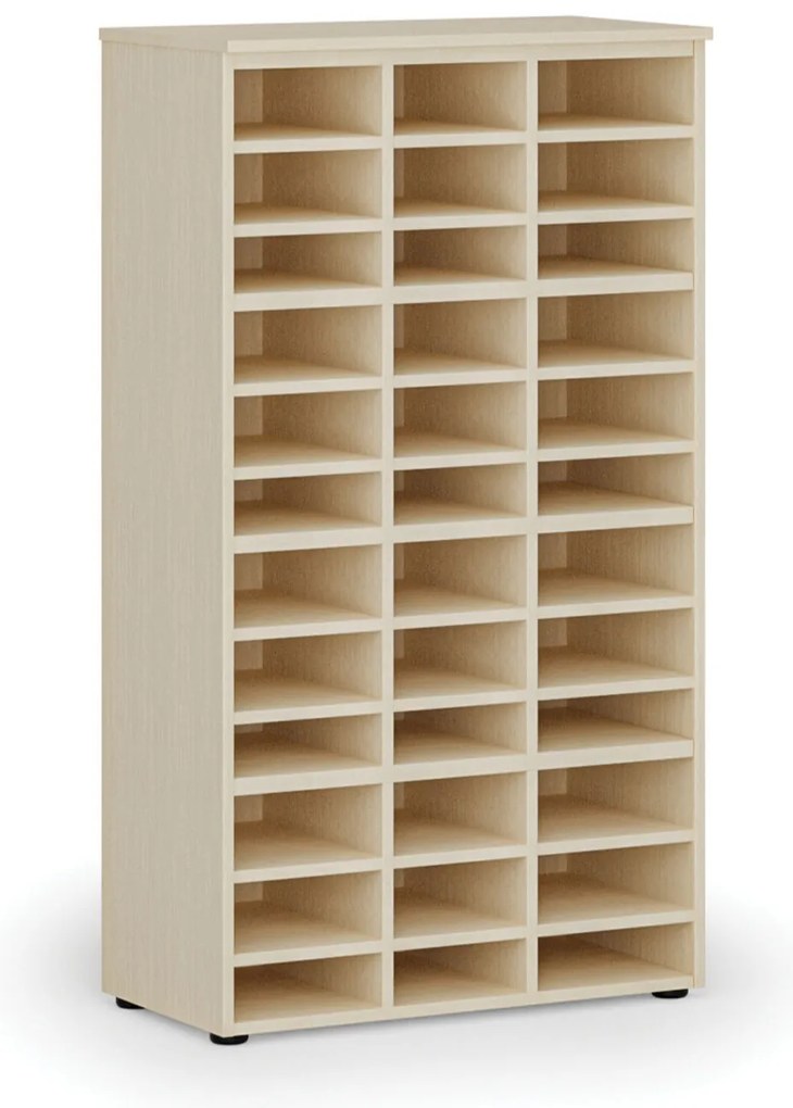 Triediaci regál PRIMO WOOD, 800 x 420 x 1434 mm, 36 priehradok, breza
