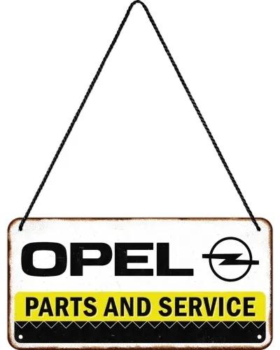 Plechová ceduľa Opel - Parts & Service, (20 x 10 cm)