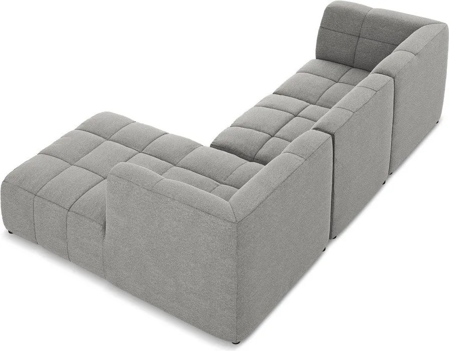 Sivá rohová pohovka z textílie buklé (pravý roh/s leňoškou) Aloha – Makamii