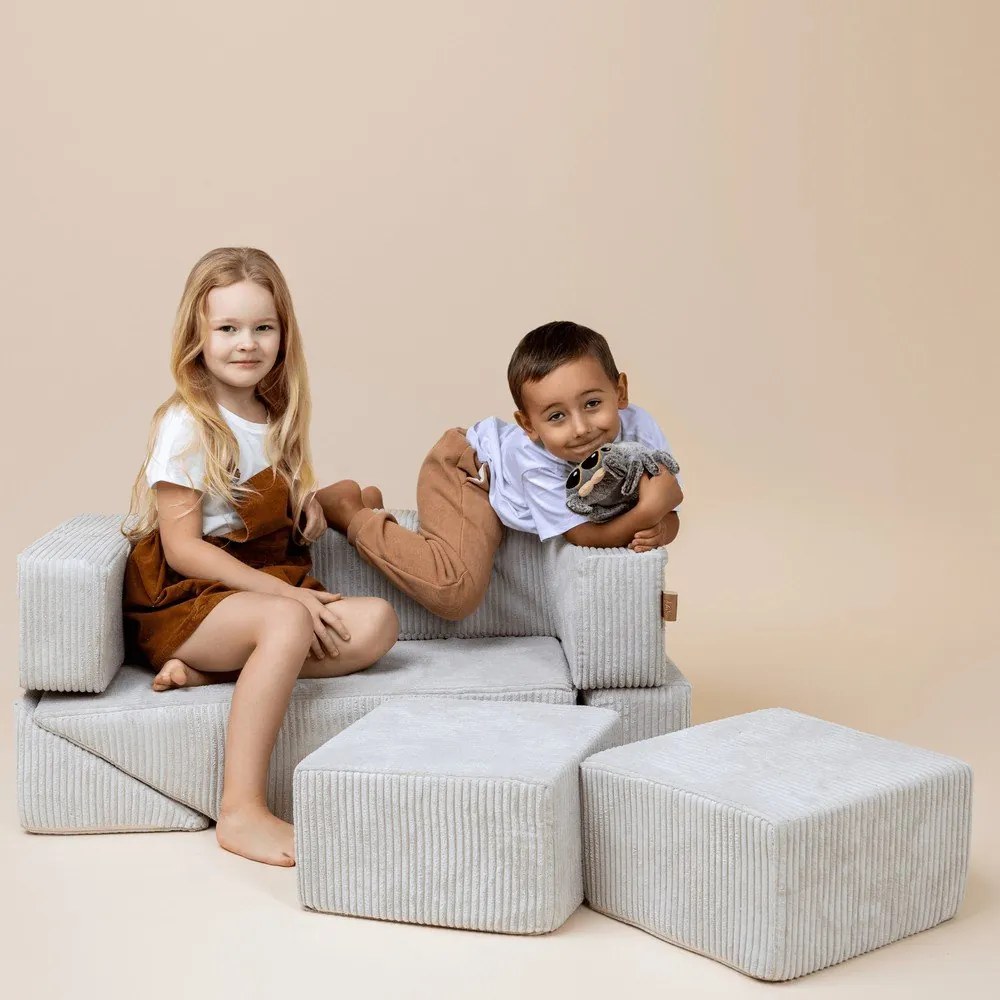 Ružové menčestrové penové ihrisko 100x35x40 cm Montessori – Meowbaby