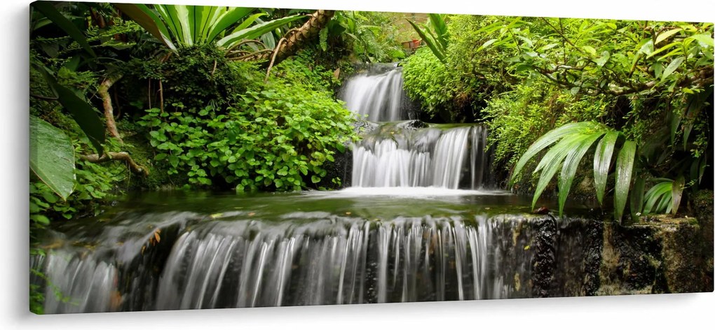 Obraz - Vodopád v dažďovom lese (120x50 cm)