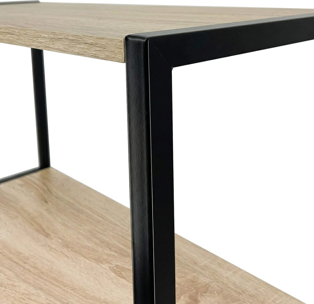 Industriálny regál Lamon 40 cm čierny/dub sonoma