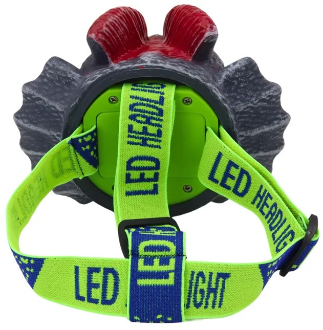 LEAN TOYS Čelovka Dinosaurus, 3 LED diódy, nastaviteľná