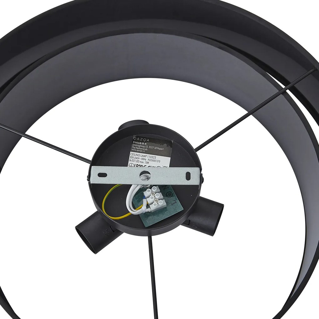 Moderné stropné svietidlo čierne 50cm 3-svetlé - Drum Duo