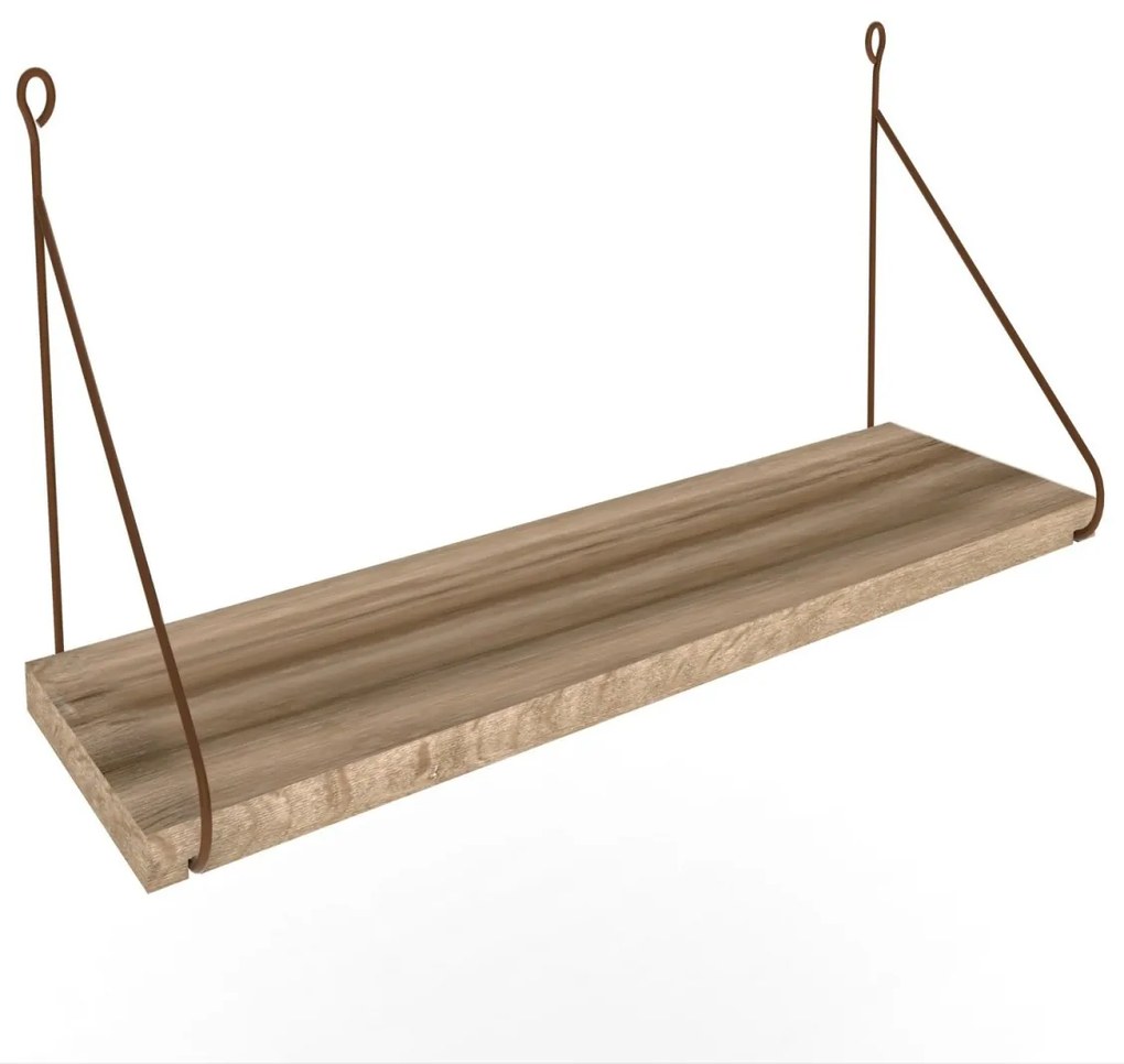 Nástenná polica ARMONI III 72 cm dub jantárový/hnedá