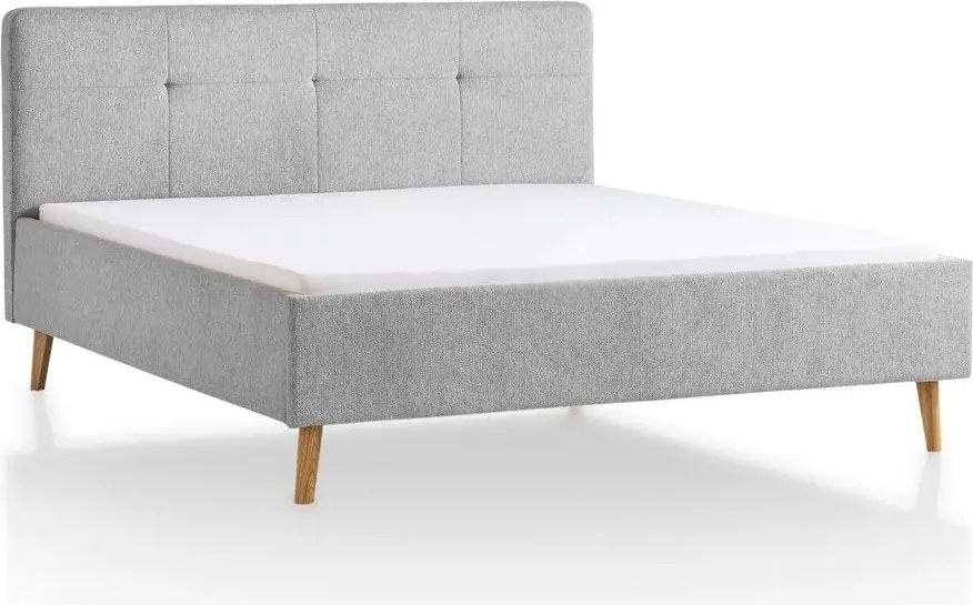 Svetlosivá čalúnená dvojlôžková posteľ bez roštu 140x200 cm Smart – Meise Möbel