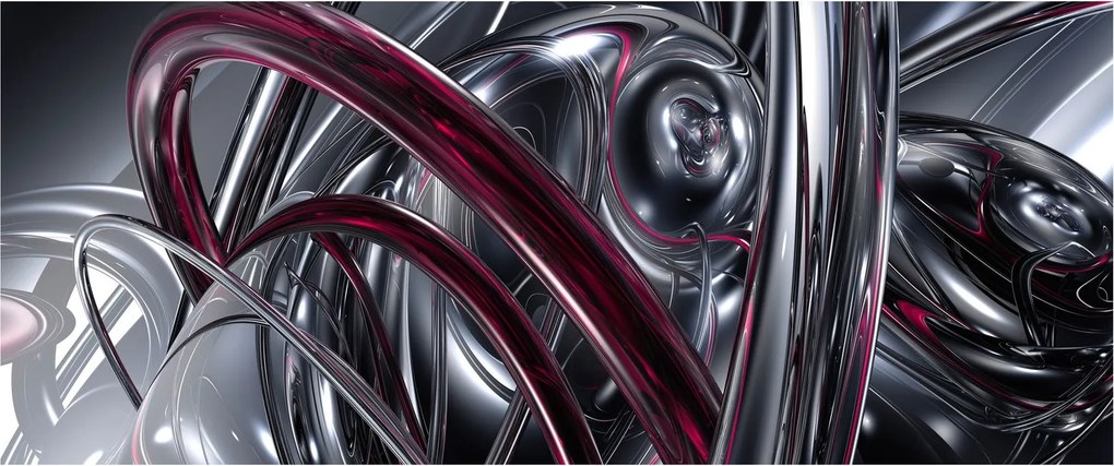 Obraz sivej abstrakcie (120x50 cm)