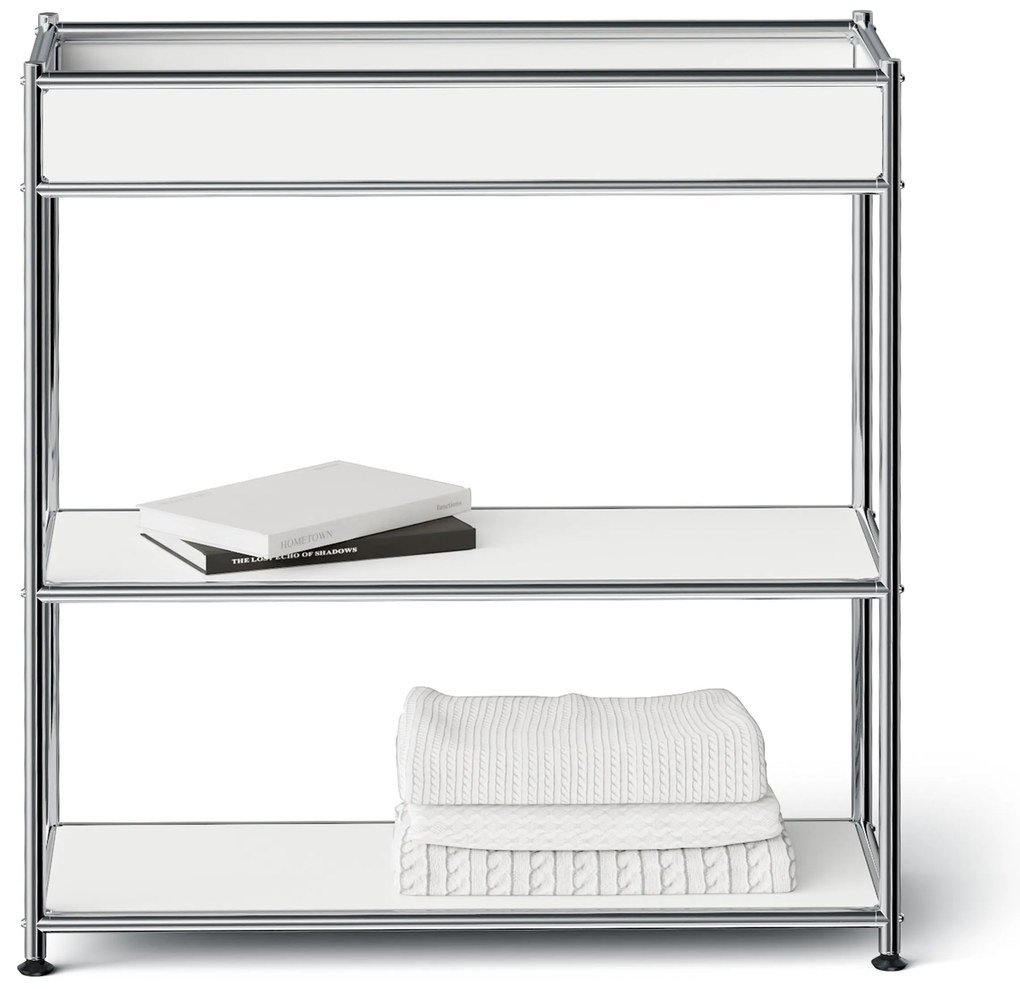 Kovová konzola »CN3 Slim Line« s poličkou, biela