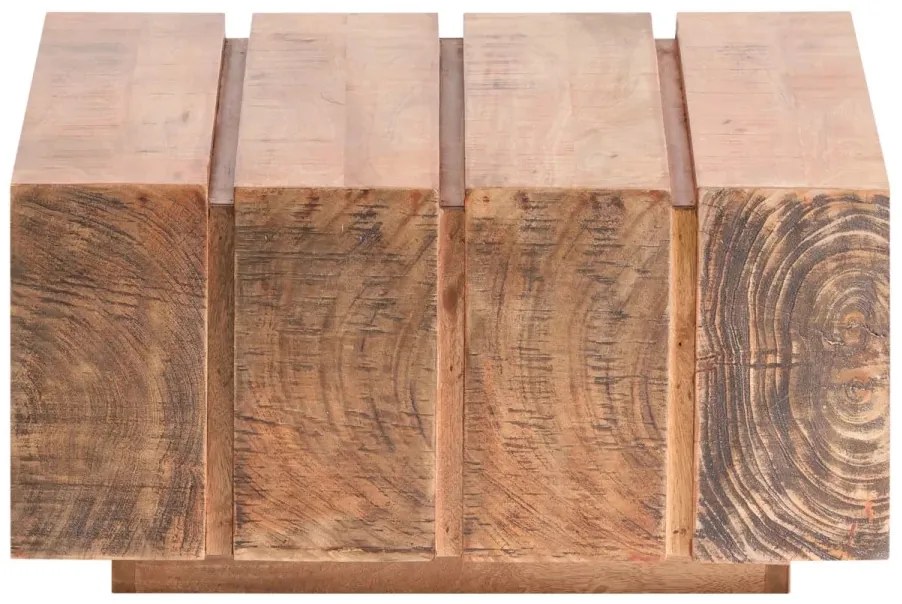 furniture-nabytek.cz - Masivní konferenční stolek Dakota z mangového dřeva, lakovaný, hnědý – 70×70×35 cm