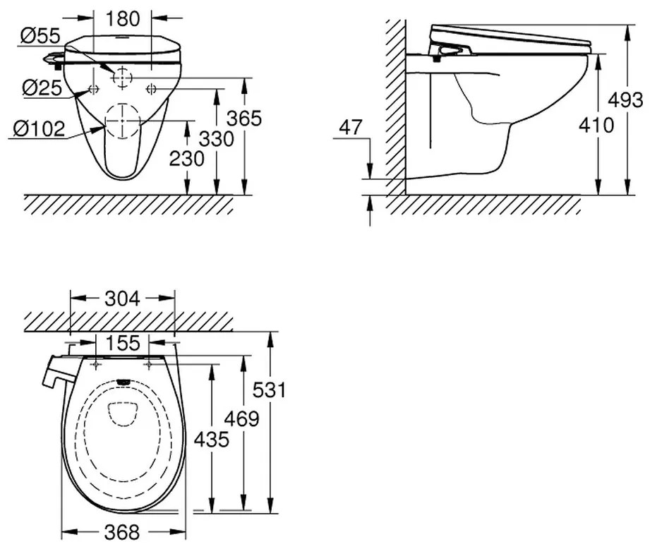 GROHE Bau Ceramic - Sprchový toaletný set 2v1, biela 39651SH0