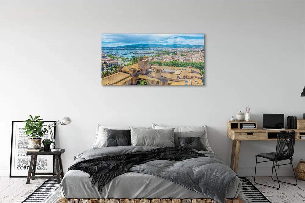 Obraz na akrylátovom skle Španielsko port pobreží mesto 125x50 cm
