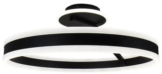 LED Stmievateľný prisadený luster LED/86W/230V 3000-6500K čierna + diaľkové ovládanie