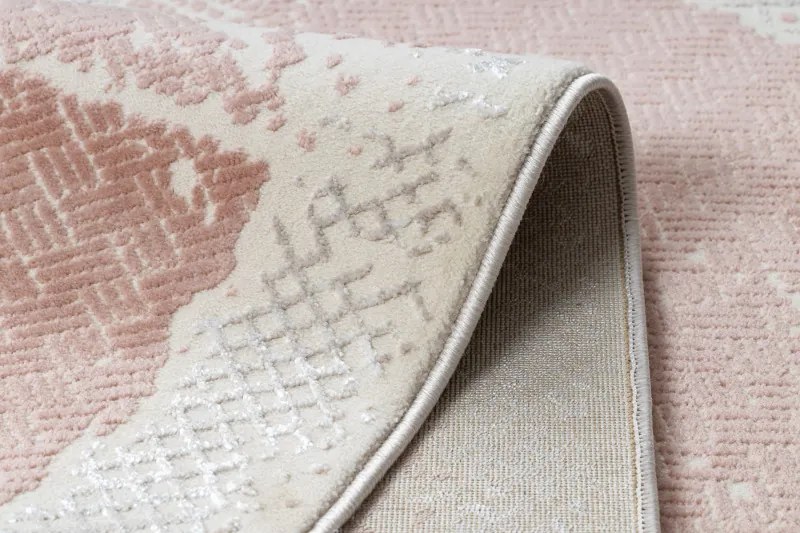 Dywany Łuszczów, Kusový koberec Core A004 Frame beige/pink, 180x270, ružová, chodba / predsieň