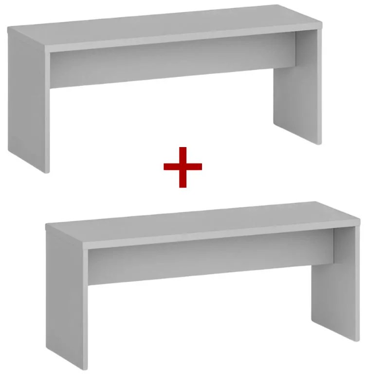 Šatníková lavica 1+1 ZADARMO, 1000 mm, sivá