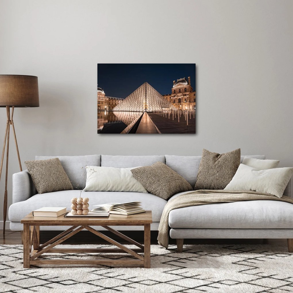 Obraz - Louvre v noci (70x50 cm)