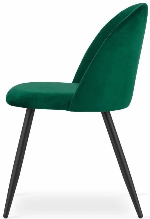 Stolička BELLO - zelený zamat / čierne nohy