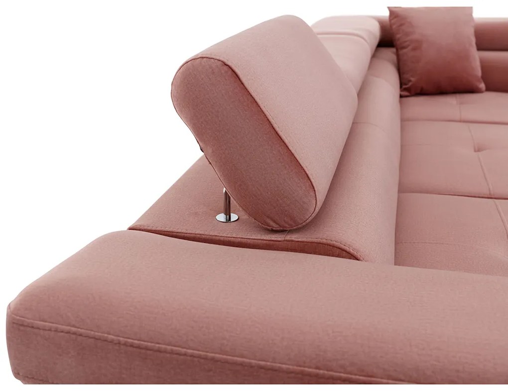 Rohová sedačka s rozkladom a úložným priestorom Almero P - ružová