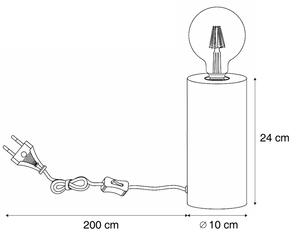 Moderná stolná lampa mosadzná 24 cm - Cylinder