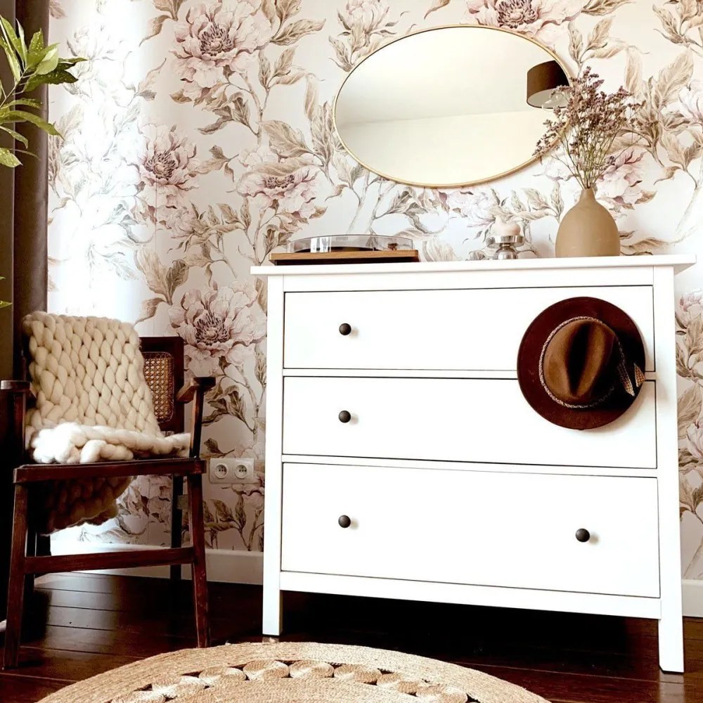 Tapeta pivonky béžová 280×100 cm