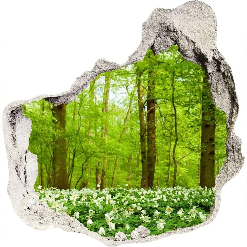 Nálepka fototapeta 3D výhľad Kvety v lesom WallHole-75x75-piask-83235444