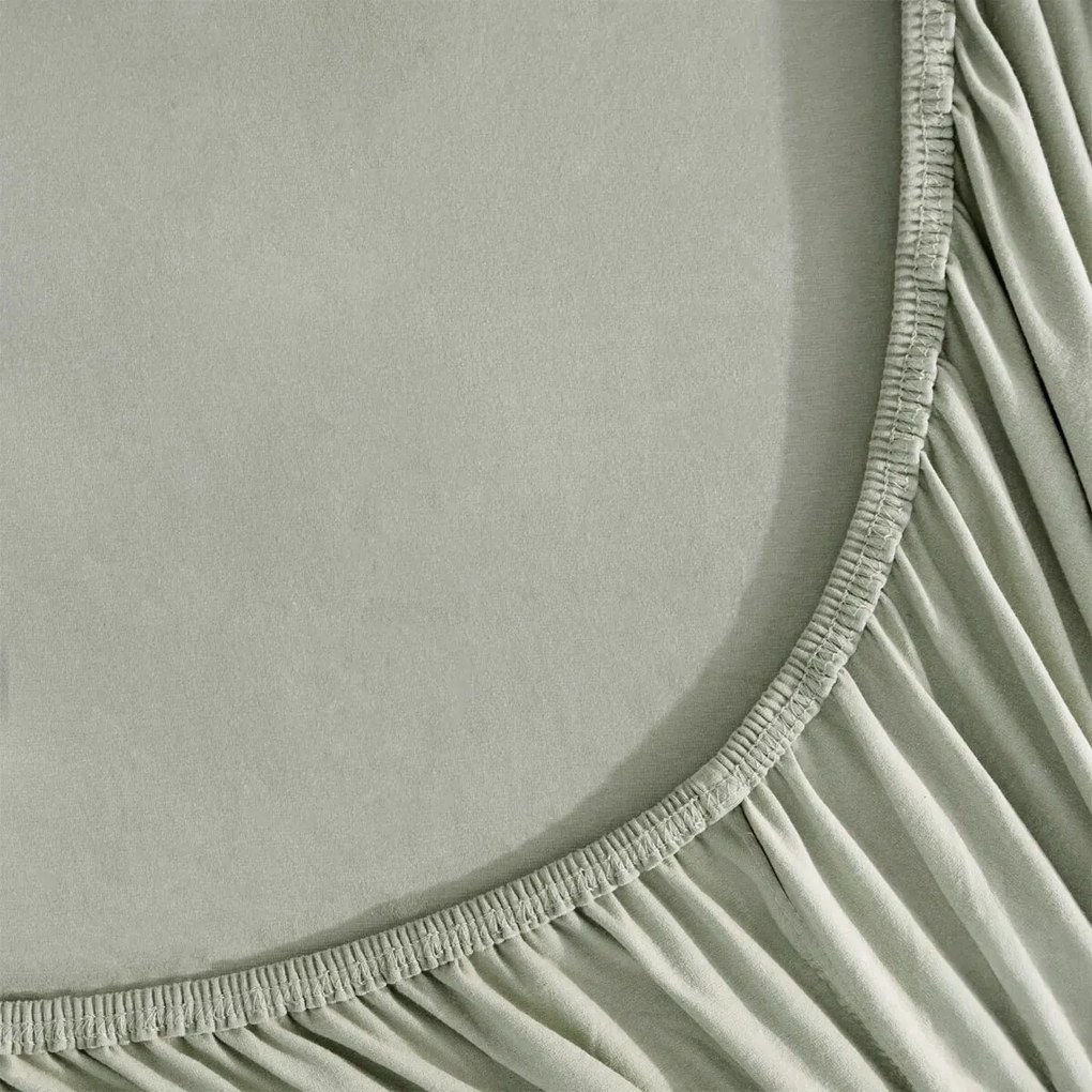 Goldea jersey elastická plachta - šalviovo zelená 120 x 200 cm