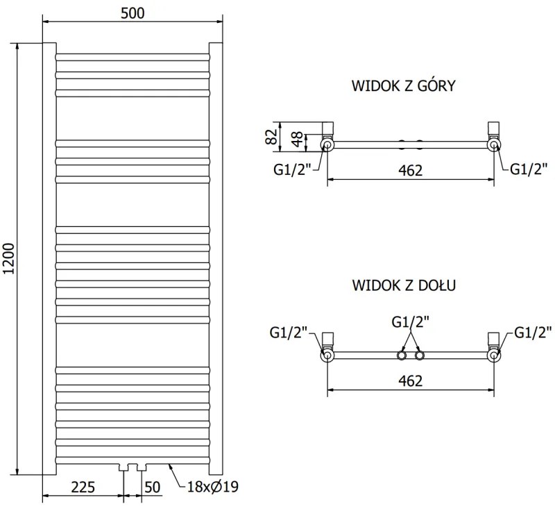 Mexen Yodo vykurovacie teleso 1200 x 500 mm, 389 W, čierna, W113-1200-500-00-70