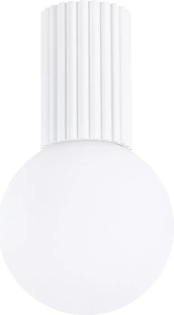 Stropné svietidlo Halo, 1x biele sklenené tienidlo, w