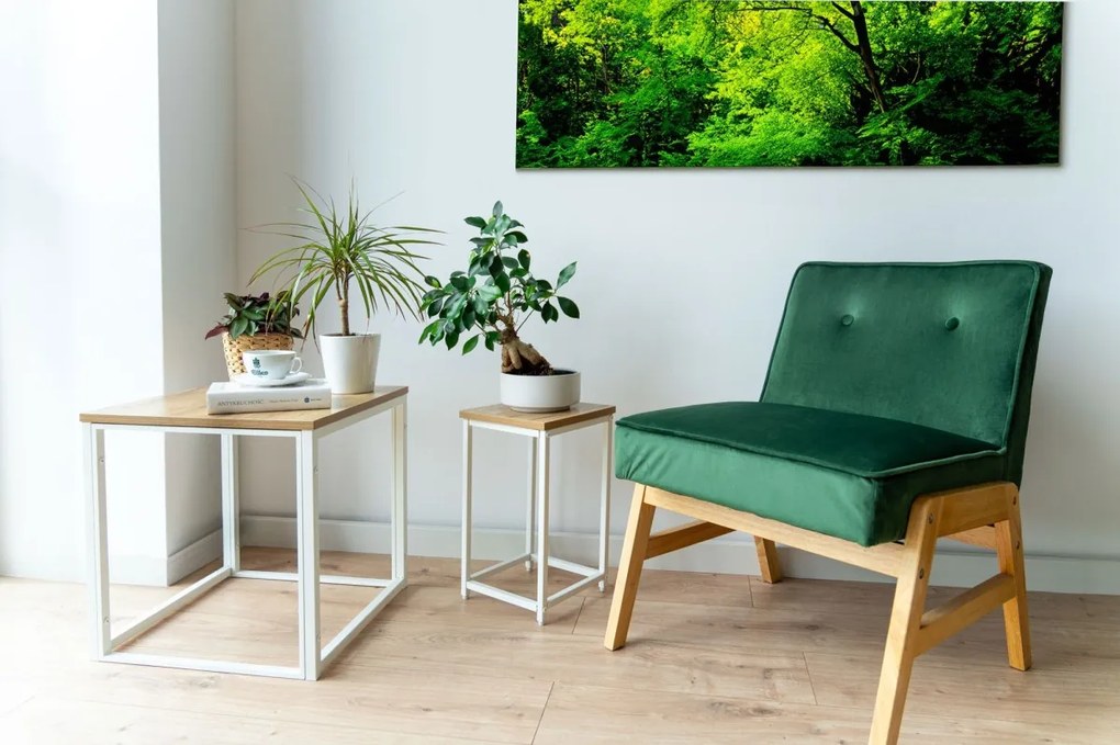 Květinový stojan Loft Arben 40 cm bílý/dub Craft