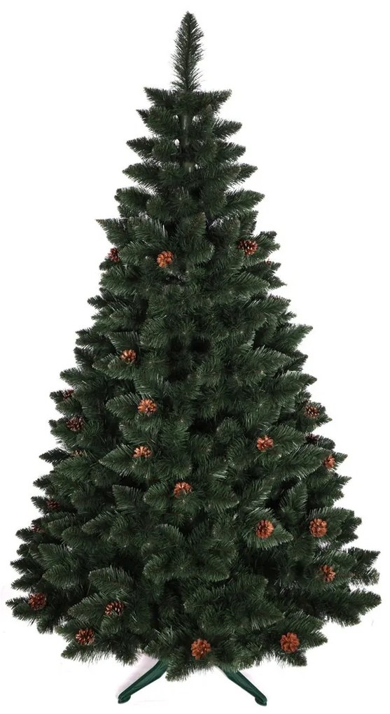 DomTextilu Luxusná umelá vianočná borovica so šiškami 220 cm 47454