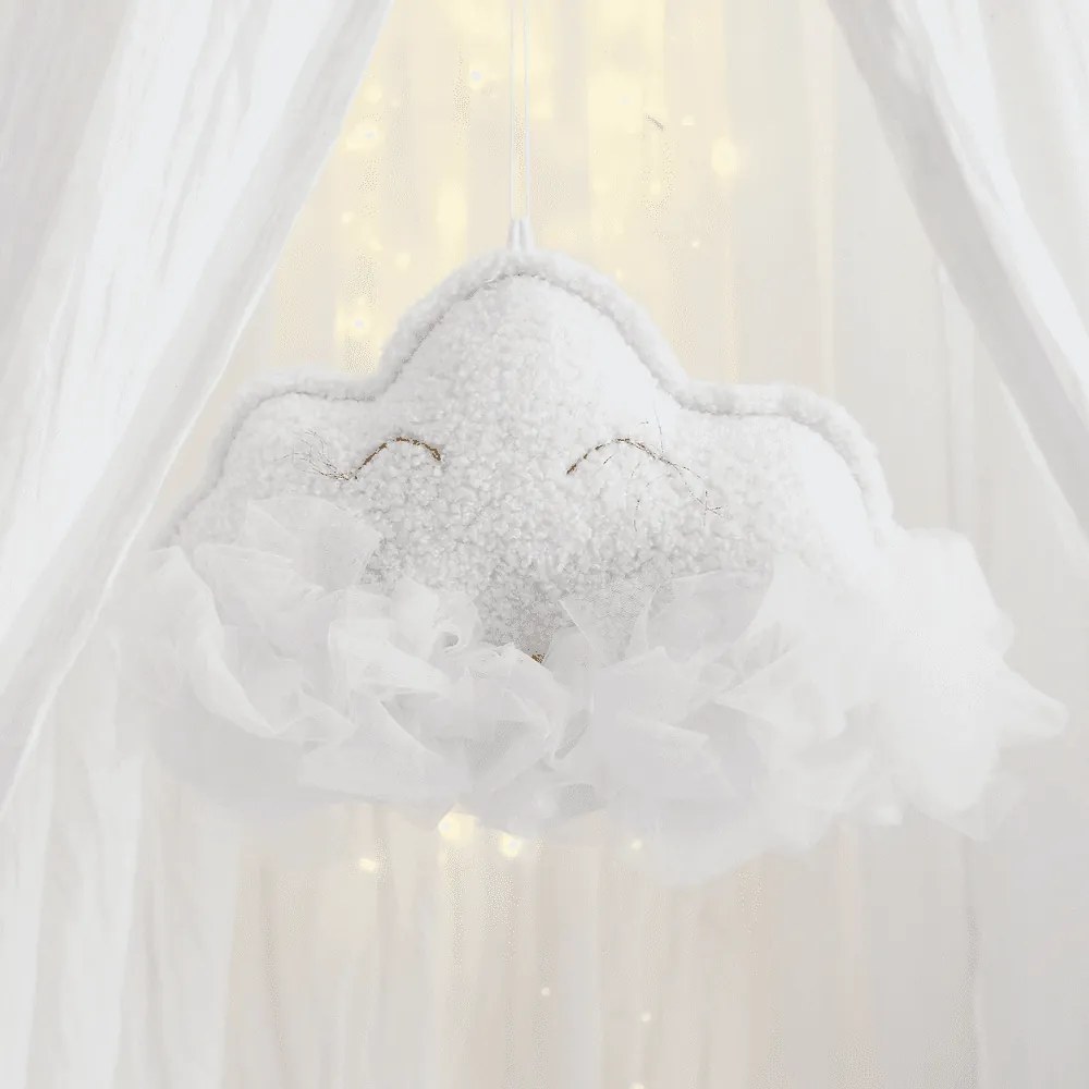 Závesná dekorácia obláčik biela 35x26x14cm