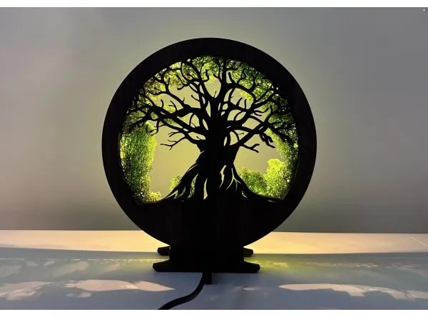 Li-Go 23604/DUB2 - LED stmievateľná stolová dekorácia LED/12W/230V 20x22 cm dub