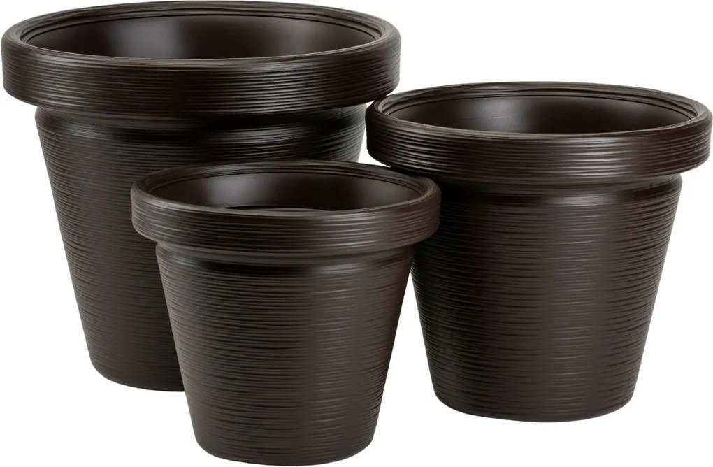 PLASTOVÝ KVETINÁČ SRTIA RIFLO 55X48 CM TMAVOHNEDÁ