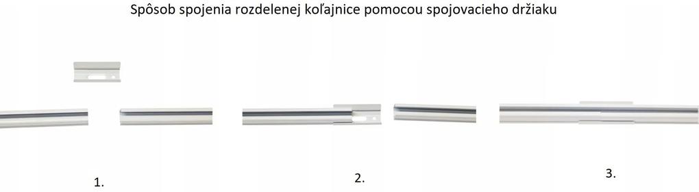 Dekorstudio Stropná hliníková koľajnica SMART - dvojradová Dĺžka: 140cm, Typ príslušenstva: Bežce AS + Francúzsky háčik