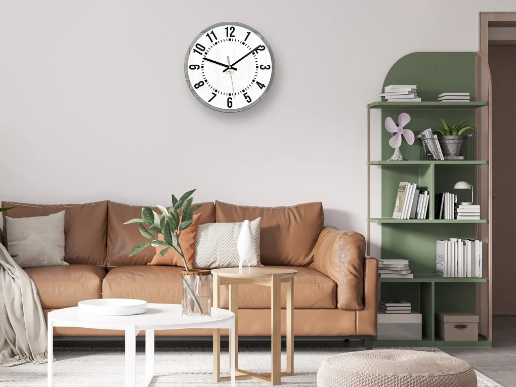 Nástenné hodiny Oskar 30 cm biele/sivé