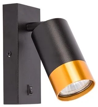 Nástenné bodové svietidlo 1xGU10/35W/230V čierna/zlatá