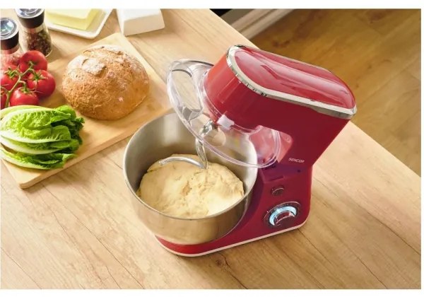 Sencor - Kuchynský robot s nerezovou miskou 1300W/230V červený