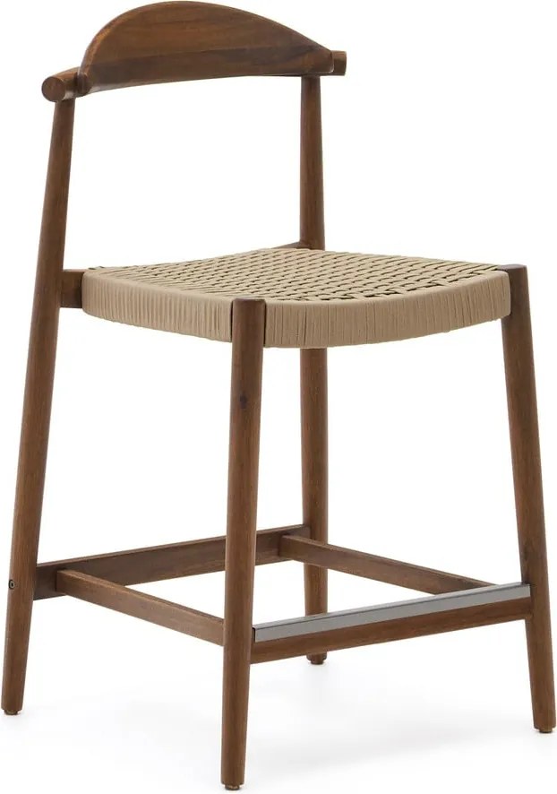 Hnedá drevená záhradná barová stolička Nina – Kave Home