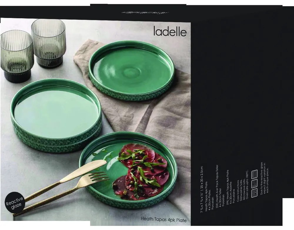 Tyrkysové dezertné porcelánové taniere v súprave 4 ks ø 20 cm Heath Jade – Ladelle