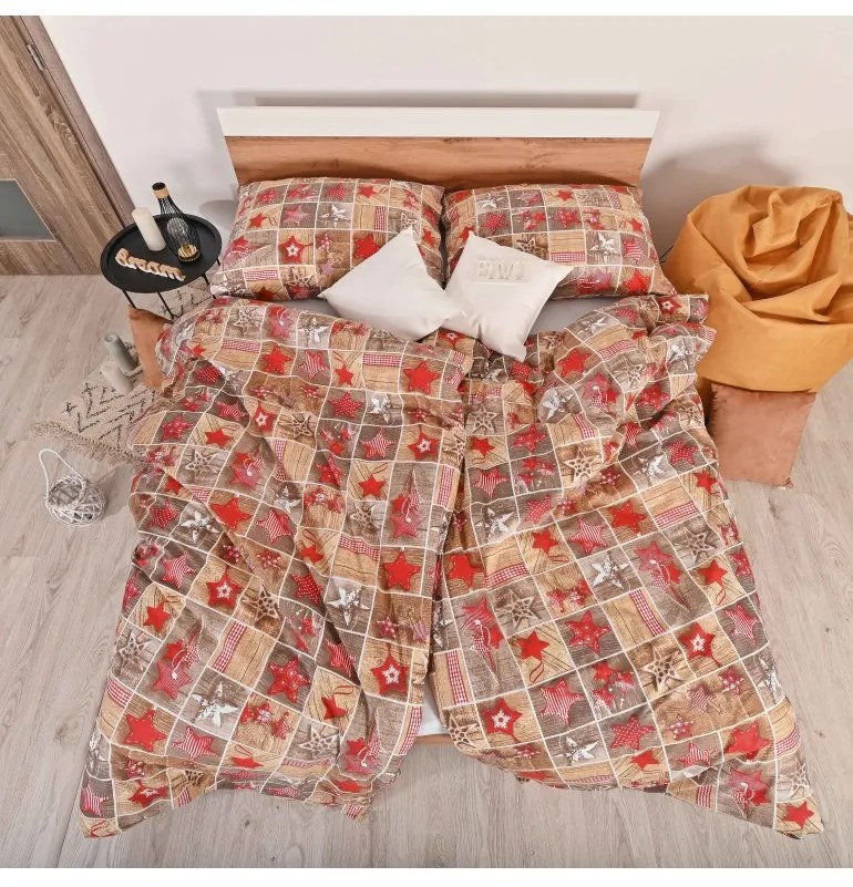 Vianočné bavlnené obliečky Ginger EMI, Štandardný set jednolôžko obsahuje 1x 140x200 + 1x 70x90